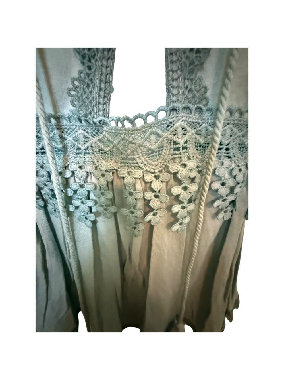 NWT POL Emerald Boho Lace Up front w/Tassle Tie Detail  S - Picture 4 of 13